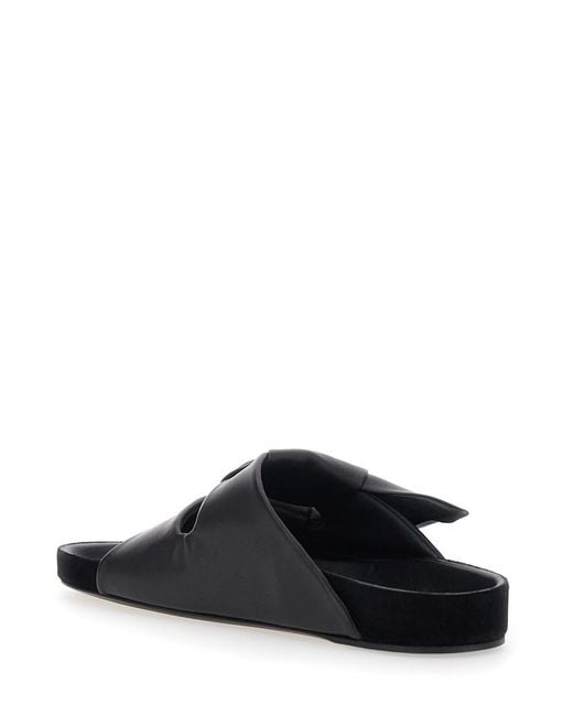 Isabel Marant Black 'Lennyo' Slip-On Sandals With Bow Details