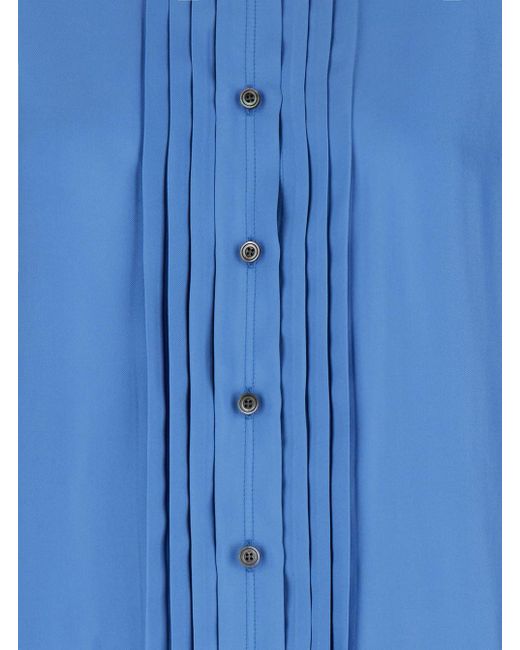 Camicia Plissettata Azzurra di Tom Ford in Blue