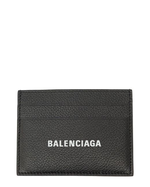 Balenciaga Gray Card Holderr With Contrasting Logo Print for men