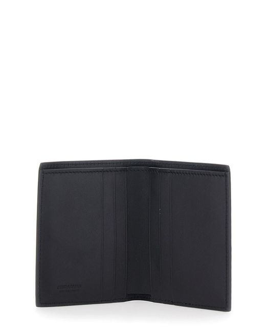 Ferragamo Black Bi-Fold Wallet With Gancini Plaque On The Front for men