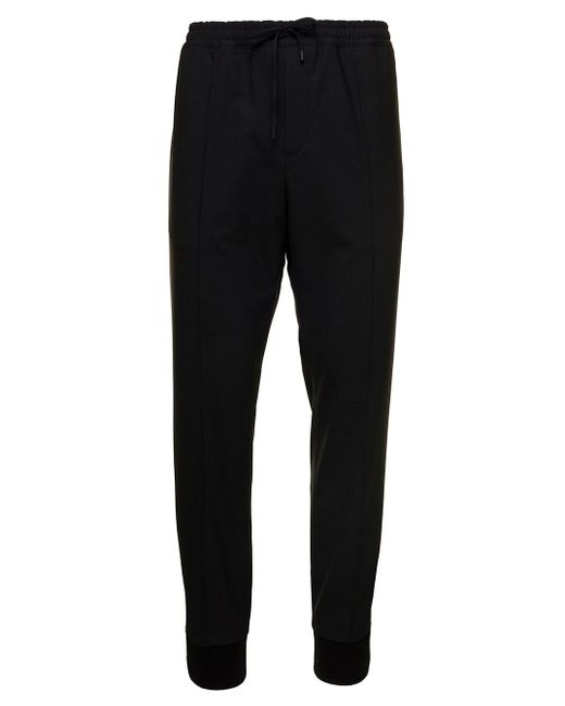 Fendi Black jogging Trousers With Baguette Pocket In Polyester And Wool Blend Man for men