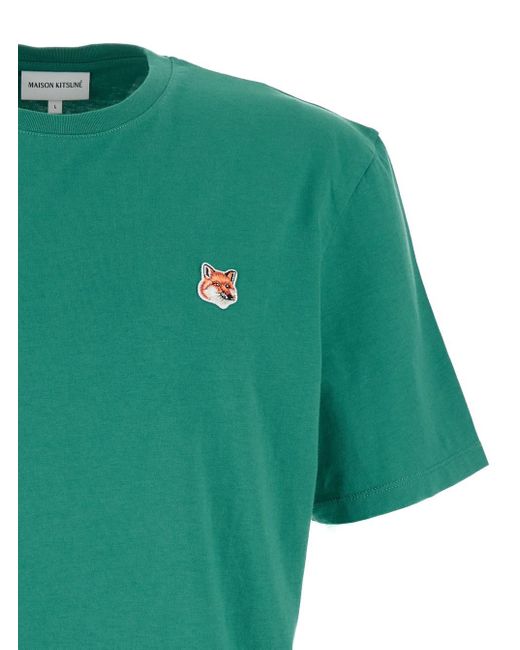 Maison Kitsuné Green Fox Head Patch Regular Tee Shirt for men