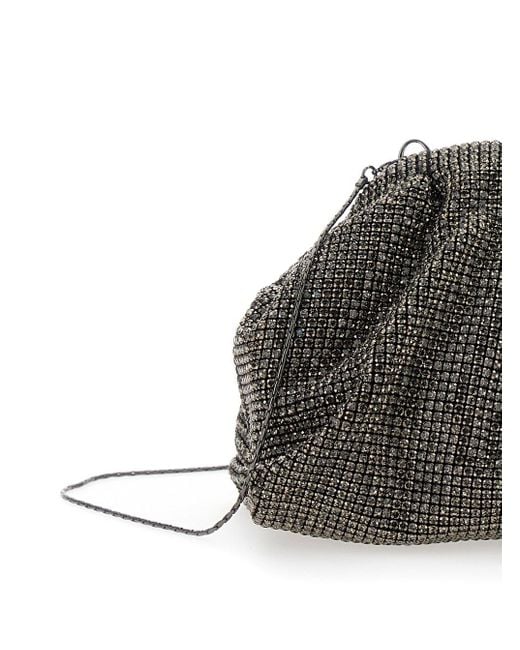 Clutch 'Petra' Con Tracolla A Catena E Decorazione C di Twentyfourhaitch in Gray