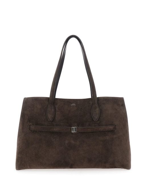 Totême  Brown 'Lounge' Tote Bag With Belt And Embossed Logo Lettering O