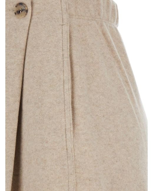 Max Mara Pure Natural 'Micenea' Trousers With Pleats On The Front And Log