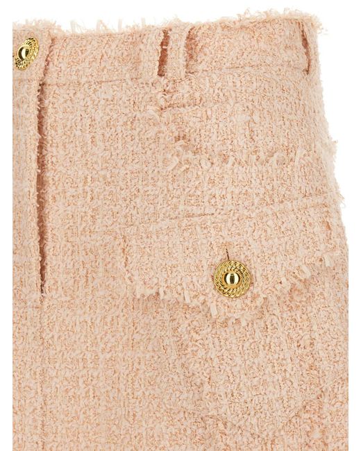 Balmain Natural Light- Frayed Tweed Mini Skirt