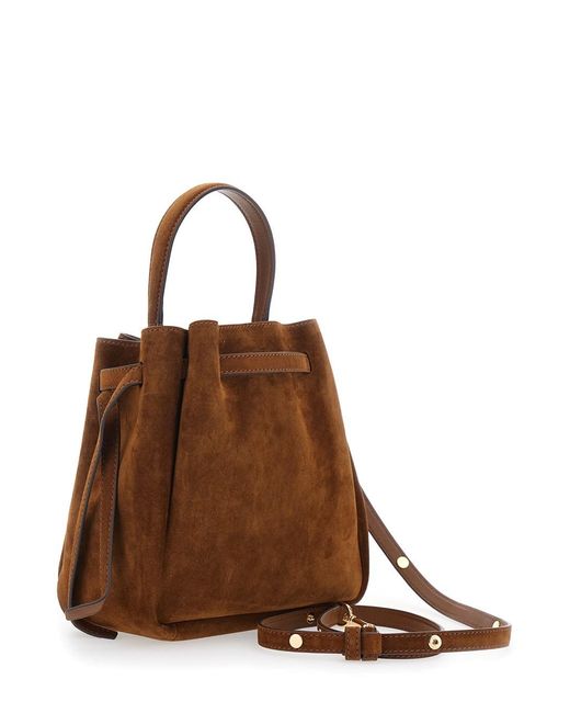 Tory Burch Brown Romy Suede Bucket Bag