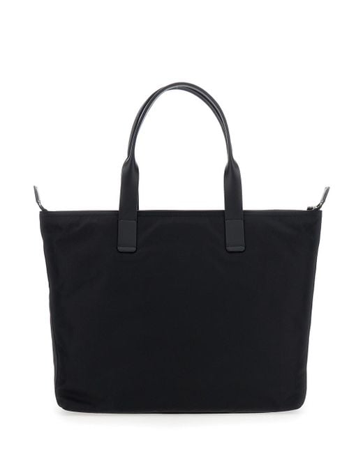 Borsa Shopping Con Due Manici Superiori E Placca Logo di Dolce & Gabbana in Black da Uomo