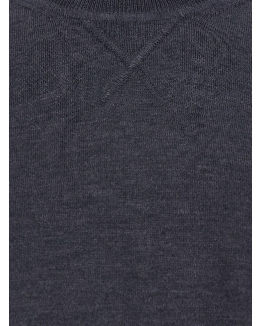 Jacquemus Blue Crew Neck Sweater With Back Logo for men