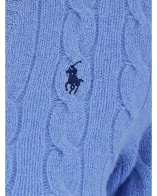 Polo Ralph Lauren Blue Kimberly Cable V Neck