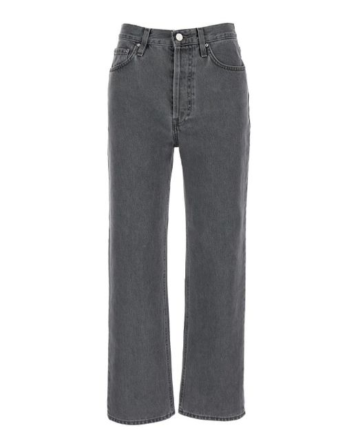 Totême  Gray Straight High Waist Jeans