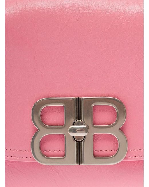 Balenciaga Pink Crossbody Bag With Palladium-Tone Bb Logo