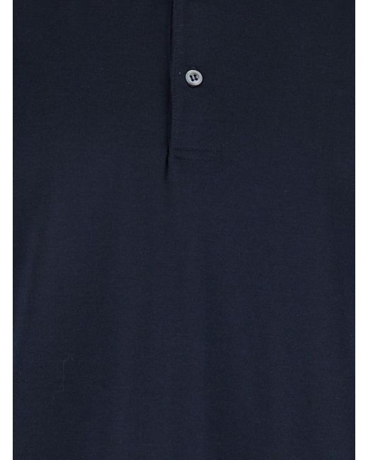 Polo Con Colletto Classico E Maniche Lunghe di Lardini in Blue da Uomo