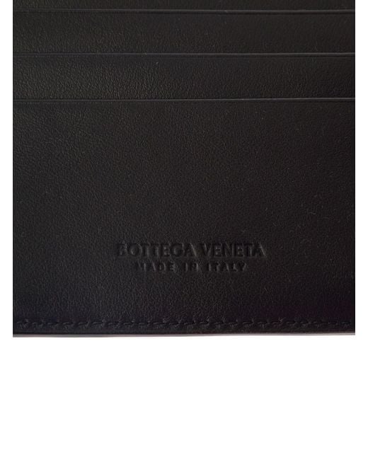 Bottega Veneta Black Bi-Fold Wallet With Intreccio Motif for men