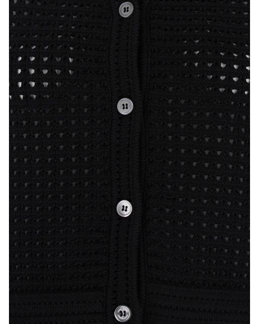 DUNST Black Knit Vest With Buttons