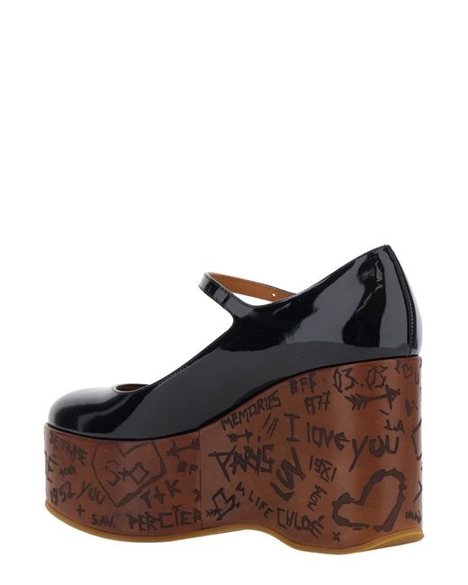 Chloé Brown Chloã Wedges With Mary Jace Ankle Strap And High Wedge Heel