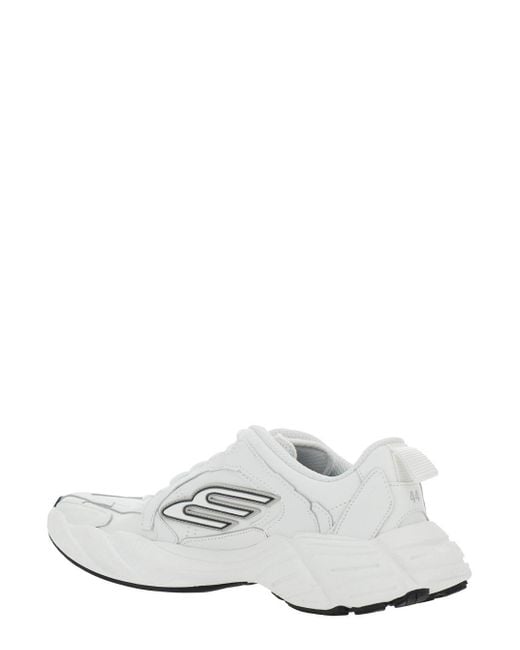 Balenciaga White 'Monday' Low Top Sneakers With Logo Detail And Emboss for men