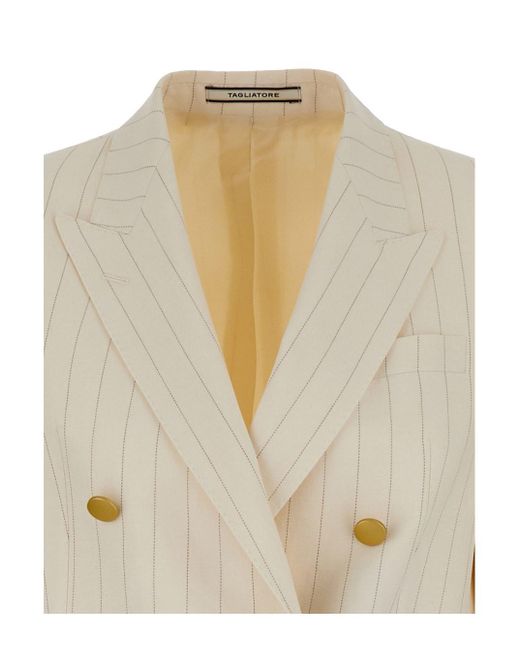 Tagliatore Natural Striped Double-Breasted Suit