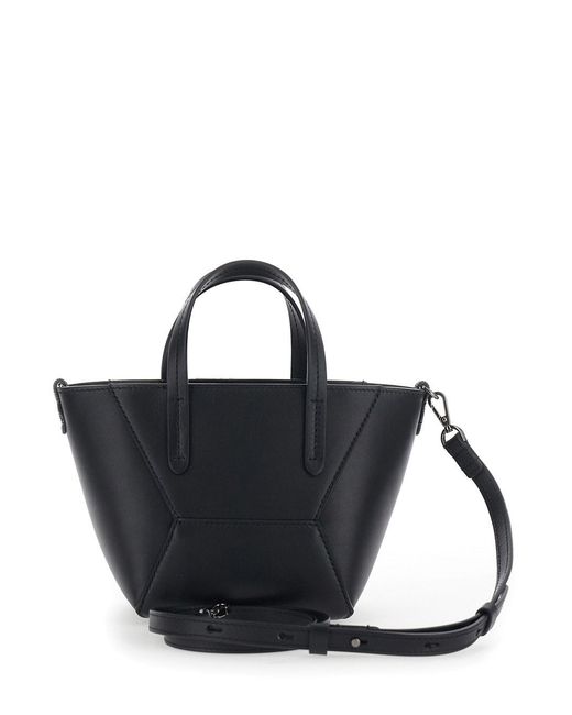 Brunello Cucinelli Black Mini 'Duo' Leather Tote