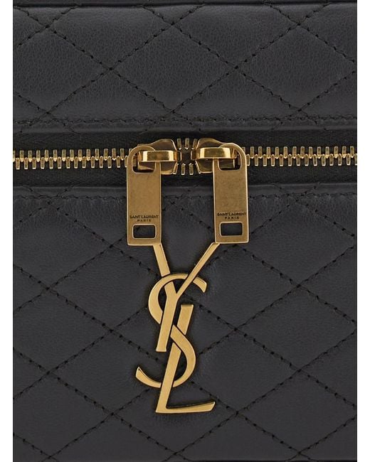 Saint Laurent Black Shoulder Bag 'Gaby' With Leather Details For