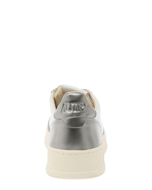 Autry White 'Medalist' And Low Top Sneakers With Logo Detail In for men