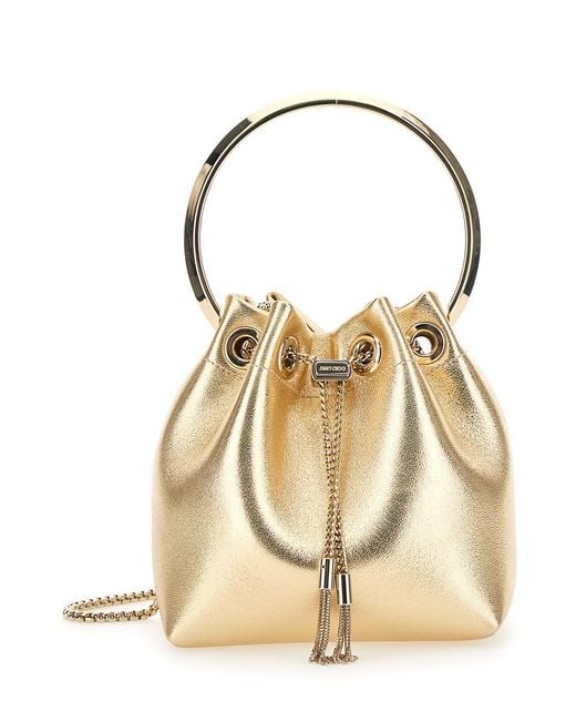Jimmy Choo Metallic Handbag Bon Bon Leather