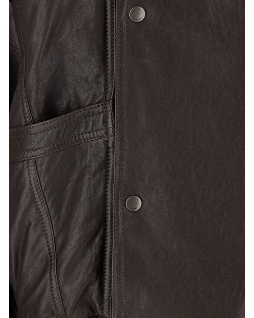 Saint Laurent Black Bomber Jacket With Mandarin Collar And Elastic Waist