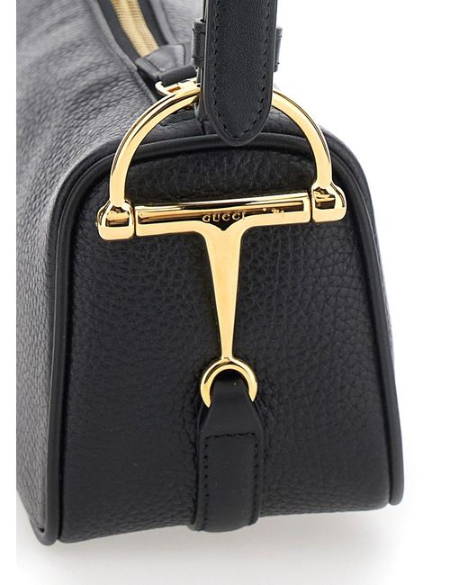 Borsa Mini 'Half Horsebit' Con Mezzo Morsetto E Tracolla Regolab di Gucci in Black