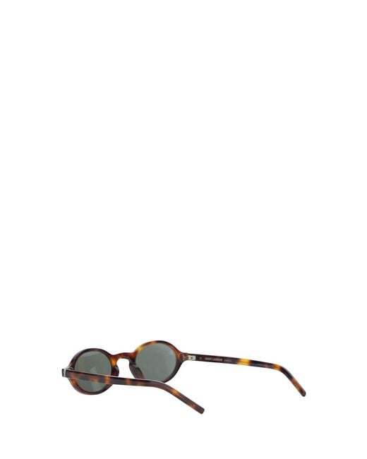 Saint Laurent Brown 'Sl M161' Sunglasses With Oval Frame Acetate