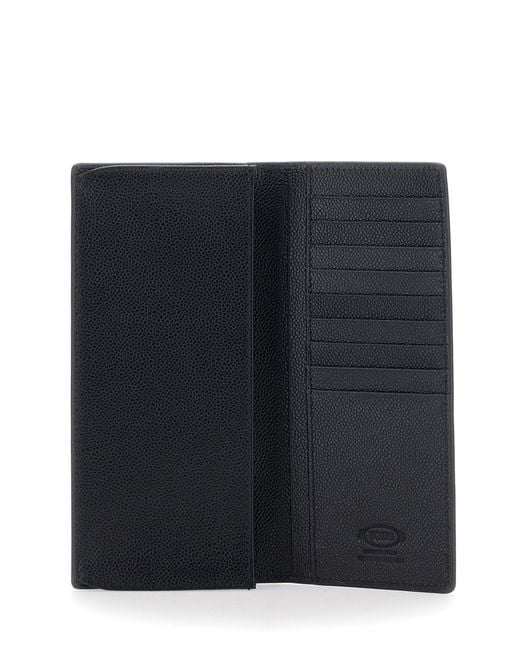 Tod's Blue Vertical Wallet With Logo Plaque On The Front for men