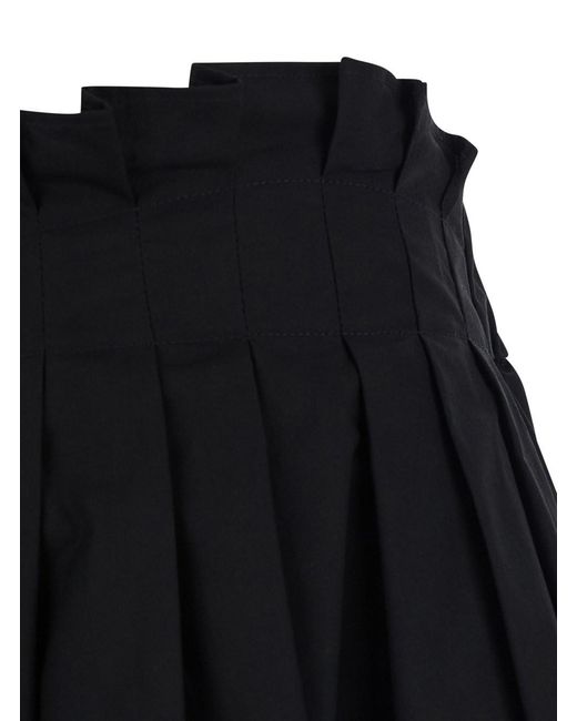 MSGM Black Skirt, Pleated Cotton