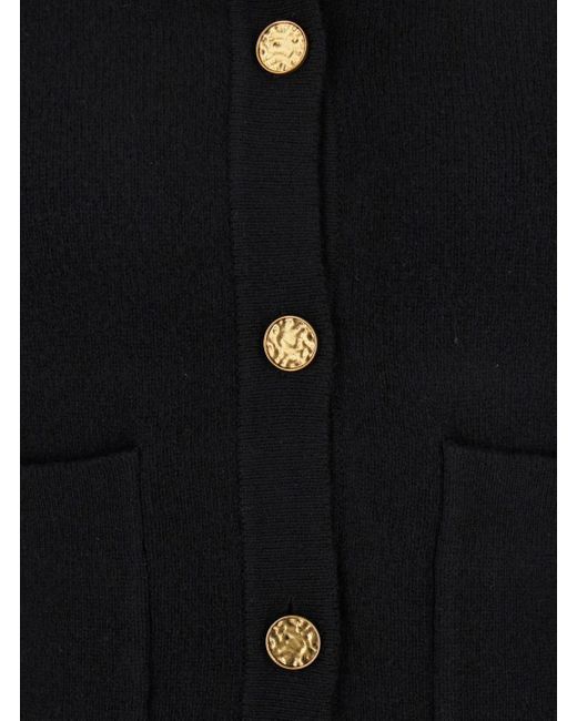 Totême  Black Hammered Button Cardigan