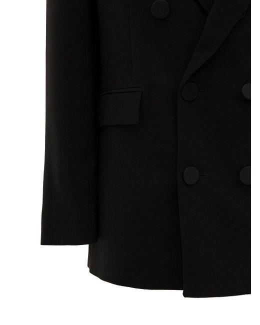 ANDAMANE Black 'Harmony' Double-Breasted Jacket With Covered Butto
