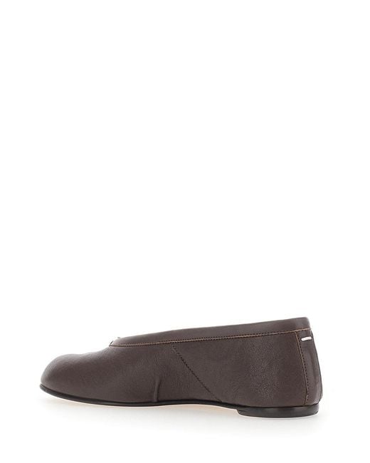 Maison Margiela Brown Ballerinas With Tabi Toe