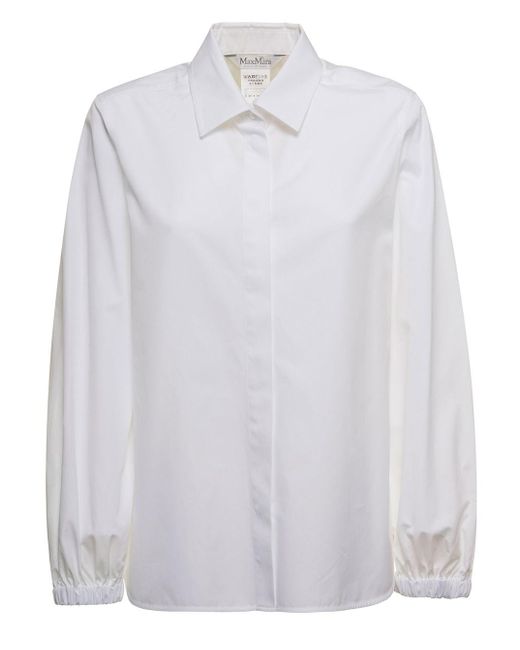 Max Mara Sesia Woman's Cotton Poplin Shirt in White | Lyst