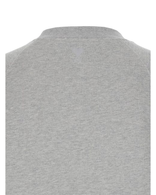 AMI Gray Crew Neck Sweater for men
