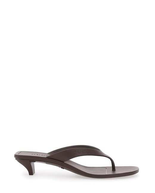 Gucci Brown Heeled Sandals Vittoria Rubber