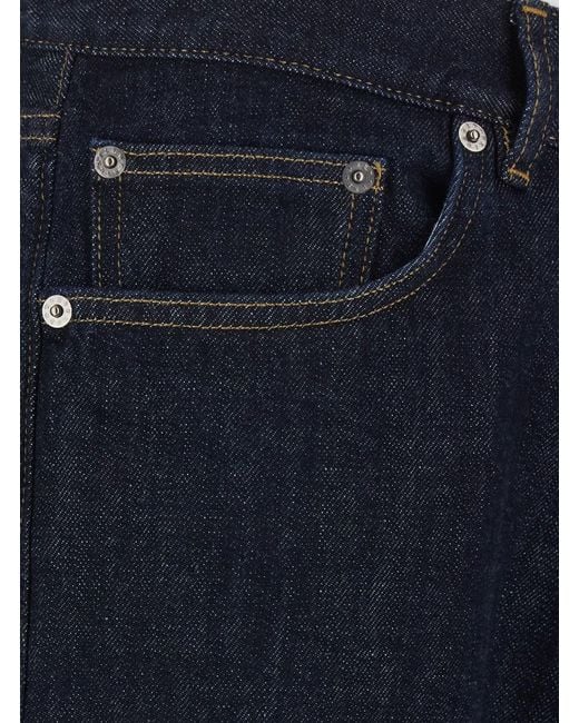sunflower Blue Dark Five-Pocket Jeans With Logo Patch On The Back for men