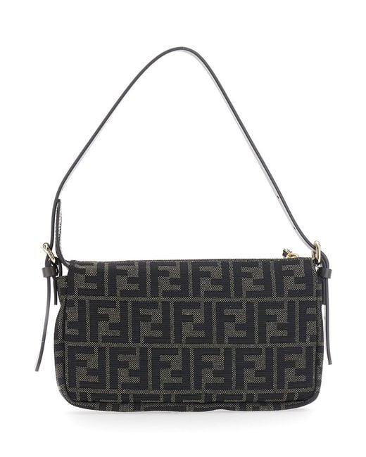 Fendi Black Zup Top Small Ff Jacquard