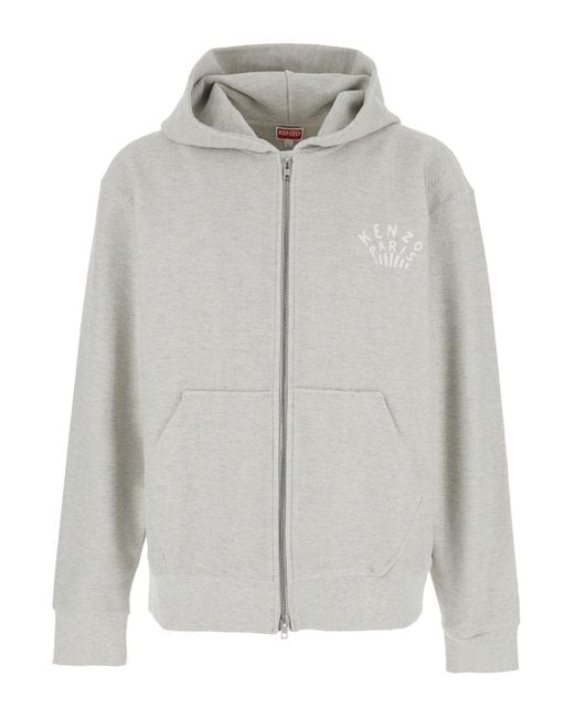 KENZO Gray 'Dragonfly' Sweatshirt With Logo Lettering On The Front And Maxi Logo On The Rear for men