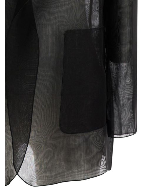 Blazer 'James' Semi-Trasparente di Antonelli in Black
