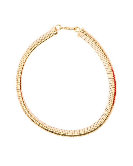 FEDERICA TOSI White 'cleo' Necklace With Clasp Fastening In 18k Gold Plated Bronze