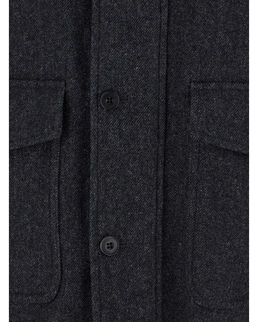 AFTER PRAY Blue 'Classic A-2' Jacket With Classic Collar And Front Bu for men