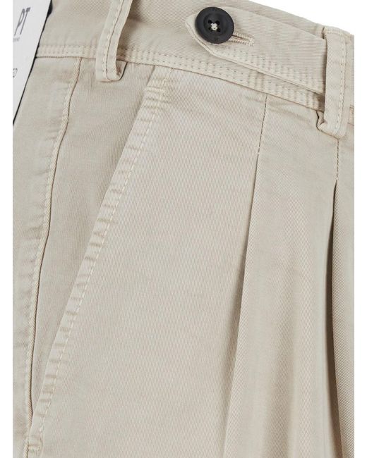 PT Torino Natural Pants With Pockets And Finished Hems for men