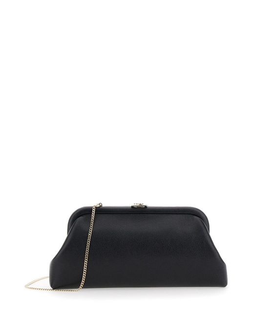 Clutch 'Skylar' Con Tracolla Con Catena E Chiusura A Scatto di Jimmy Choo in Black