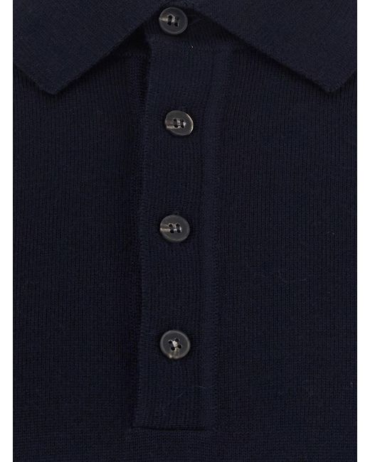 Kangra Blue Polo 4 Buttons F.14Gg With Polo Collar And Long Sleeves for men
