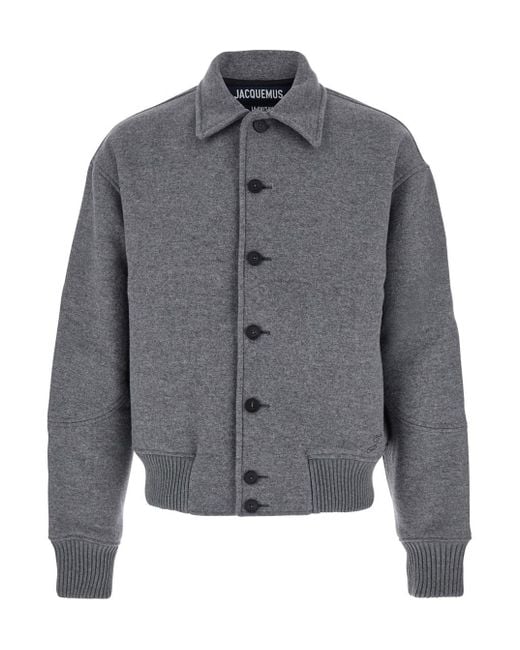 Jacquemus Gray Wool Jacket 'Feltro' for men