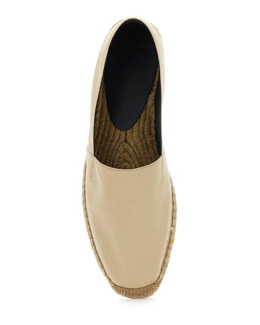 Saint Laurent Natural Espadrilles With Tonal Cassandre Embroidery On The Front And Almond Toe for men