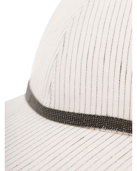 Cappello Da Baseball Con Dettaglio Monile di Brunello Cucinelli in White
