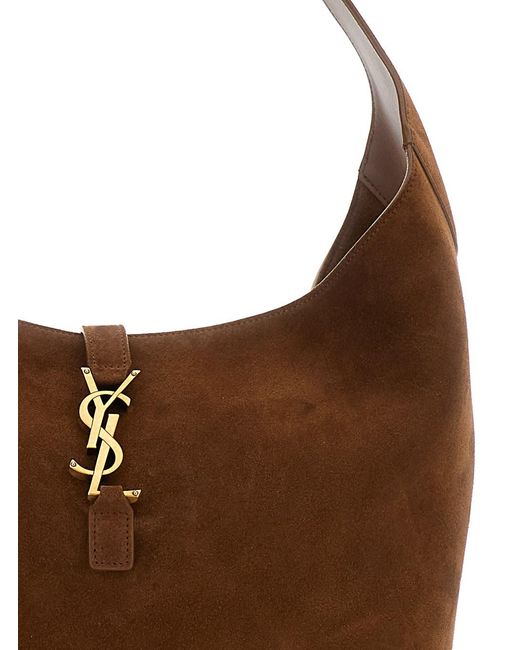 Saint Laurent Brown 'Le 5 À 7' Shoulder Bag With Hook Closure With Ca